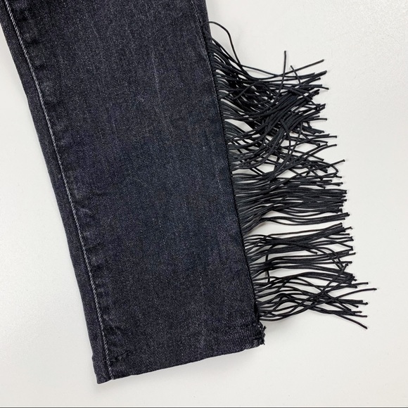 Levi's 721 High Rise Fringe Ankle Grey Slim Skinny Fit Jeans Women's Size 24 - Picture 5 of 9